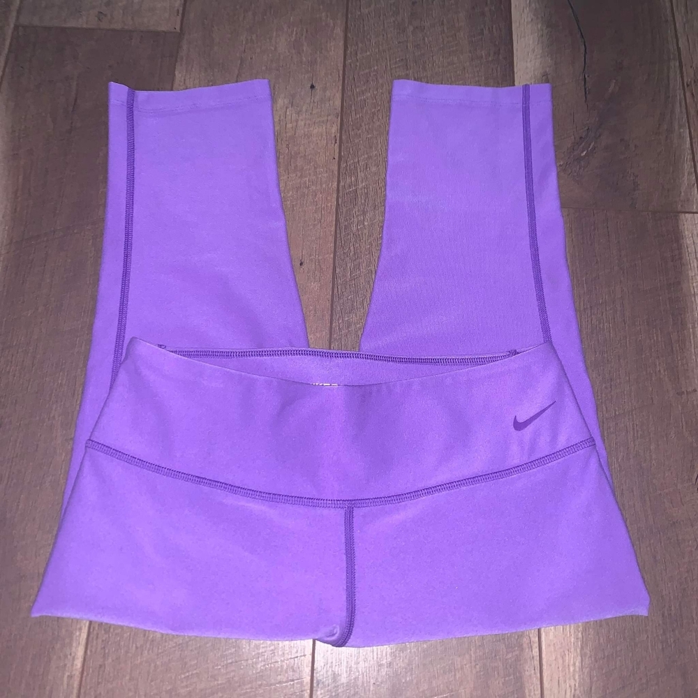 Nike Golf Tour Performance Dri-Fit Capri Cropped Leggings Purple Size Small